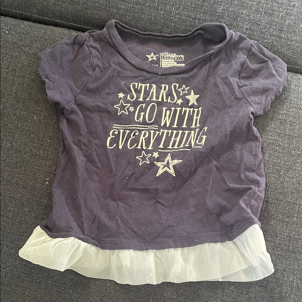 Girls 24 month  Dallas Cowboys Shirt with Tulle Hem